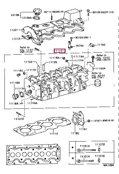 1110164263 Toyota Головка блока цилиндров