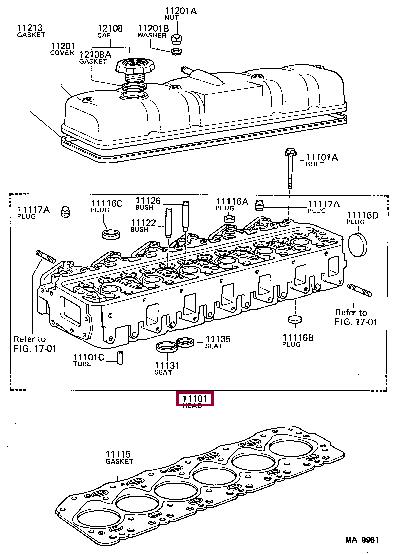 1110168012 Toyota Головка блока цилиндров