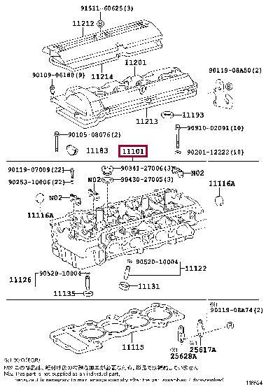 1110179055 Toyota Головка блока цилиндров