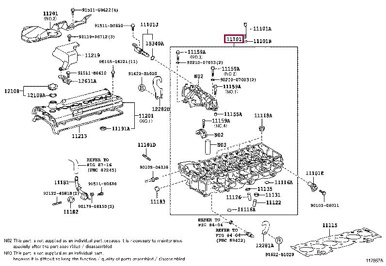 1110179245 Toyota Головка блока цилиндров