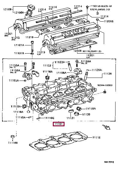 1110188382 Toyota Головка блока цилиндров