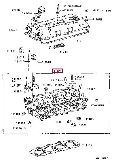 1110188391 Toyota Головка блока цилиндров