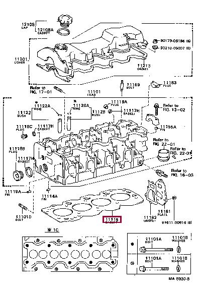 111156419001 Toyota Прокладка ГБЦ