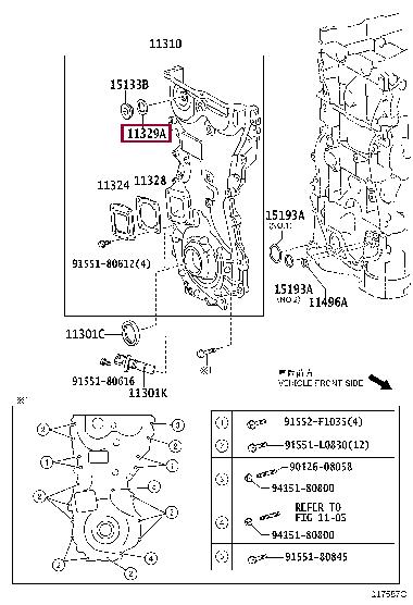 1132936020 Toyota Прокладка передней крышки двигателя