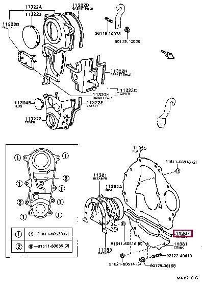 1136715030 Toyota Прокладка профилированная