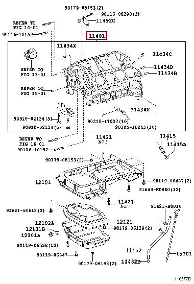 1140159655 Toyota Блок цилиндров