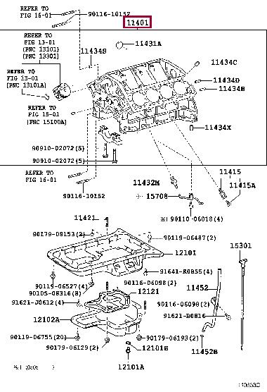 1140159675 Toyota Блок цилиндров