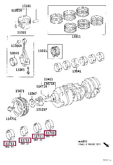 117012003001 Toyota Вкладыши коренные