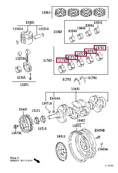 117012103202 Toyota Вкладыши