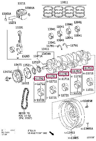 117012801001 Toyota Вкладыши вала коленчатого