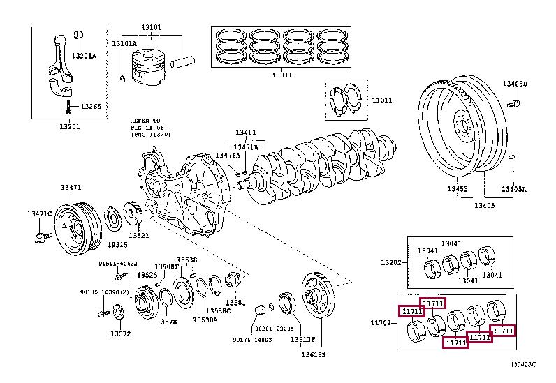 Вкладыши Toyota 11701-30030-05