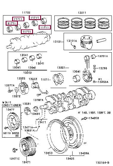 117015802002 Toyota Вкладыши