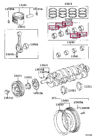 117017503301 Toyota Вкладыши