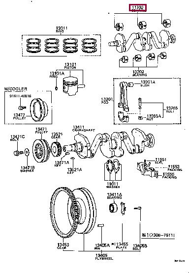 1170331020 Toyota Вкладыши вала коленчатого