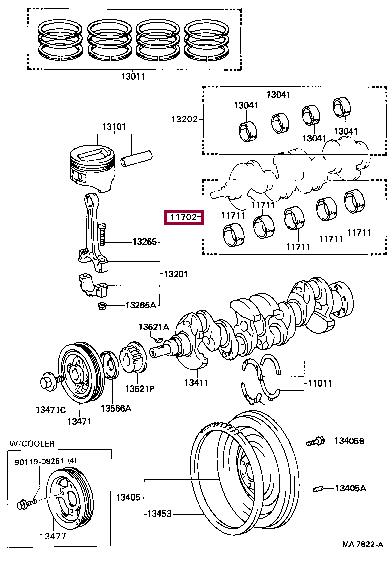 1170411012 Toyota Вкладыши вала коленчатого