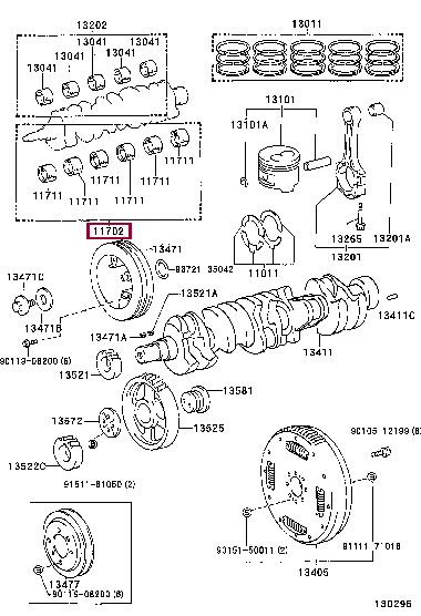 1170418010 Toyota Вкладыши вала коленчатого