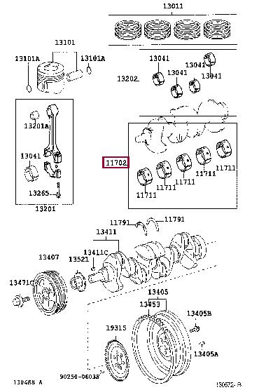 Toyota 11704-21020 Вкладыши 1170421020: Отличная цена - Купить в Украине на EXIST.UA! 1170421020 Toyota Вкладыши