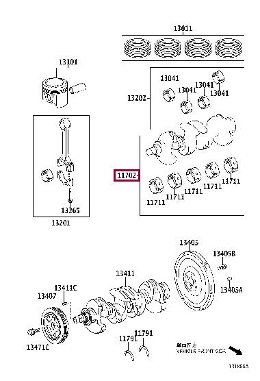 1170421033 Toyota Вкладыши вала коленчатого