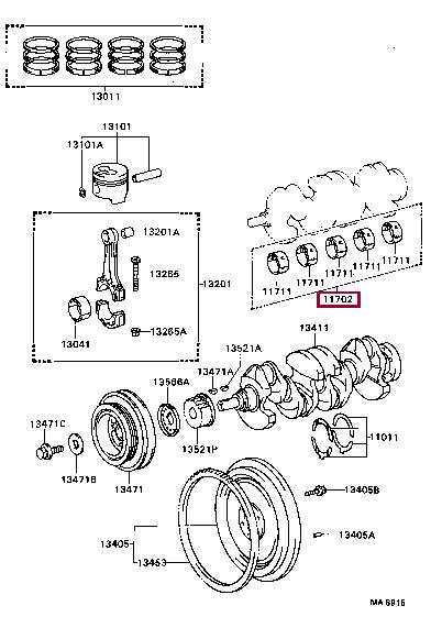 1170455020 Toyota Вкладыши вала коленчатого