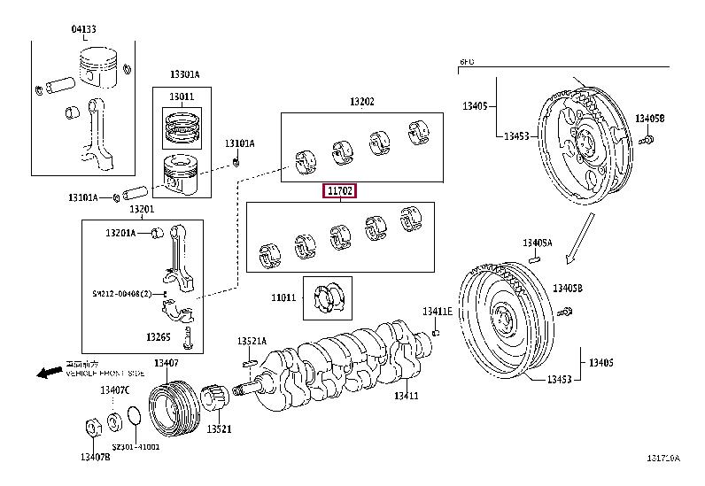 11704E0040 Toyota Вкладыши вала коленчатого