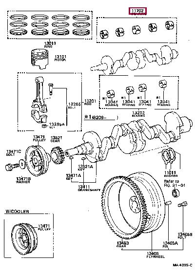 1170588261 Toyota Вкладыши вала коленчатого