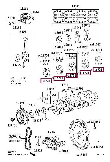 117212802104 Toyota Вкладыши