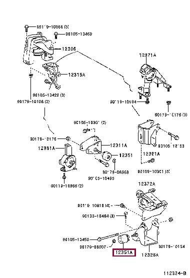 1235174110 Toyota Подушка двигателя