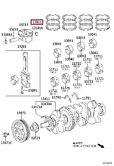 Toyota 13011-0V010 Кольца поршневые 130110V010: Отличная цена - Купить в Украине на EXIST.UA! 130110V010 Toyota Кольца поршневые