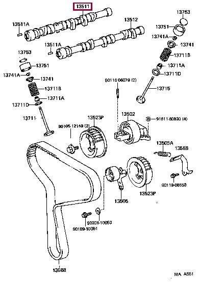 1350165011 Toyota Вал распределительный