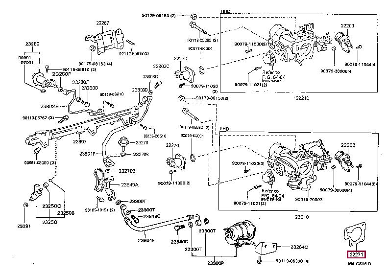2227146020 Toyota Прокладка корпуса дроссельной заслонки