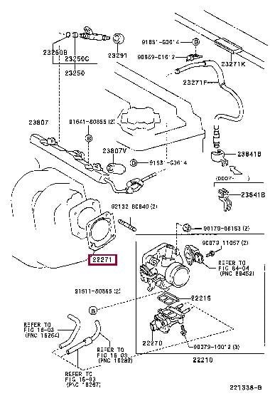 2227188602 Toyota Прокладка корпуса дроссельной заслонки