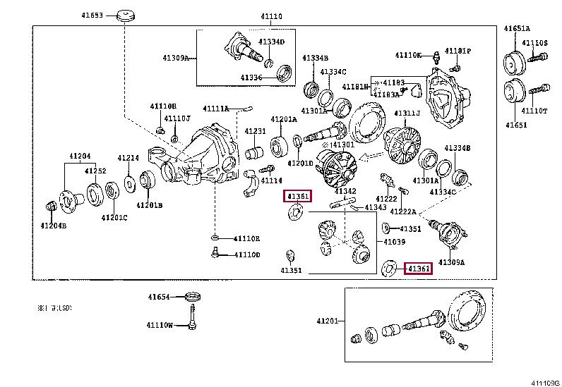 4136140120 Toyota Прокладка дифференциала