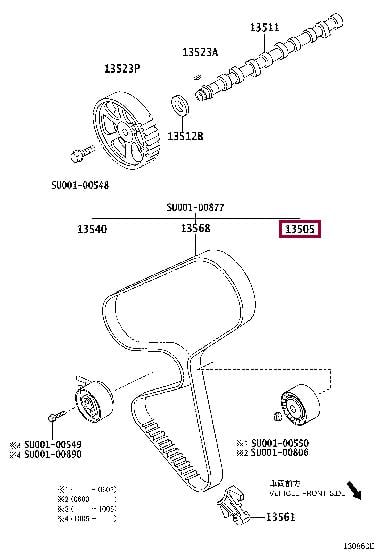 SU00100542 Toyota Ролик ремня ГРМ