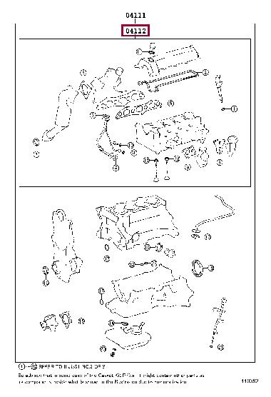 0411233021 Toyota Прокладки ГБЦ, комплект
