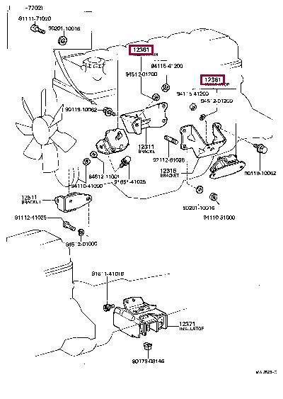 1236149125 Toyota Подушка двигателя