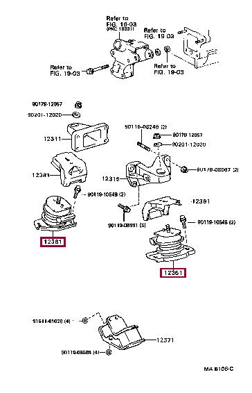 1236170180 Toyota Подушка двигателя