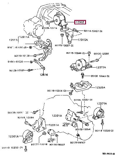 1236274040 Toyota Подушка двигателя