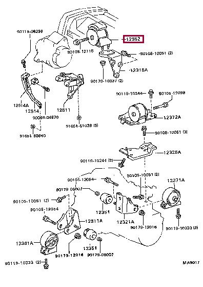 1236274050 Toyota Подушка двигателя