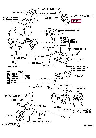 1236274200 Toyota Подушка двигателя