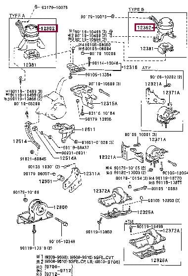 1236274451 Toyota Подушка двигателя