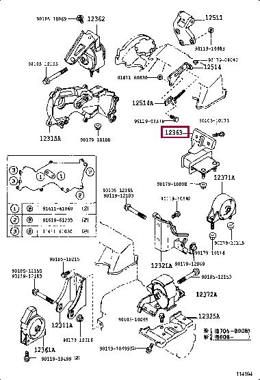 1236364020 Toyota Подушка двигателя
