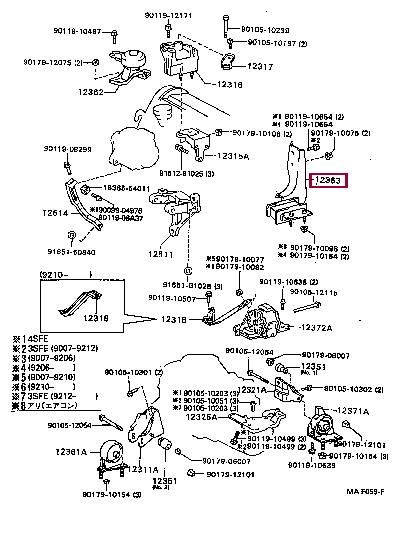 1236374090 Toyota Подушка двигателя