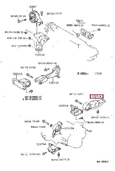 1237111141 Toyota Подушка двигателя