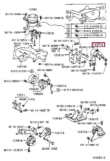 1237127050 Toyota Подушка двигателя
