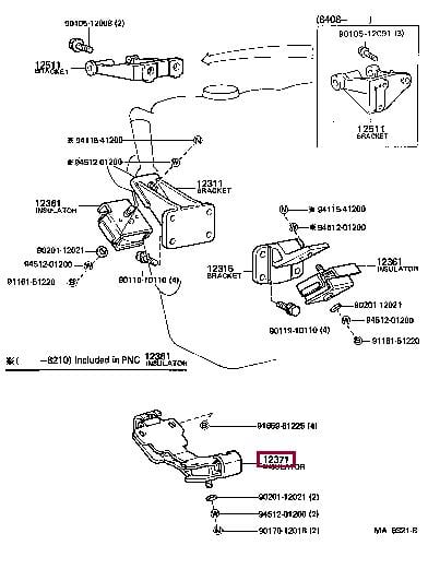 1237158010 Toyota Подушка двигателя