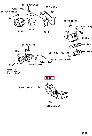 1237175080 Toyota Подушка двигателя