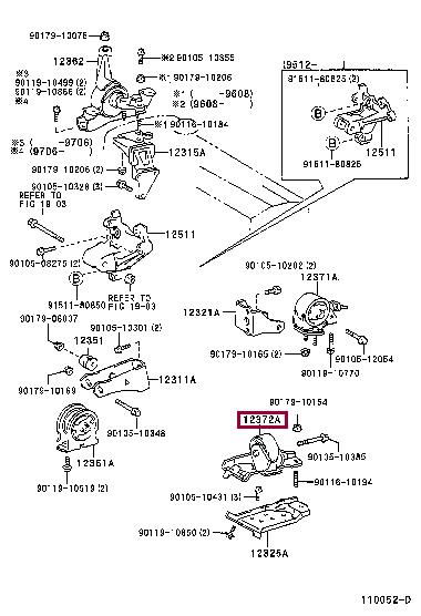 1237216330 Toyota Подушка двигателя