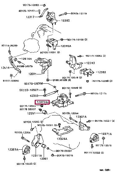 1237274050 Toyota Подушка двигателя