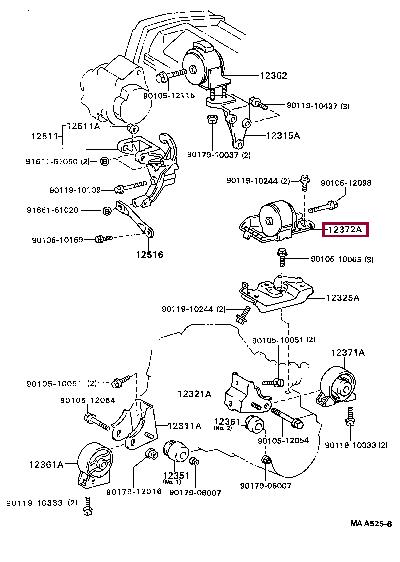 1237274070 Toyota Подушка двигателя