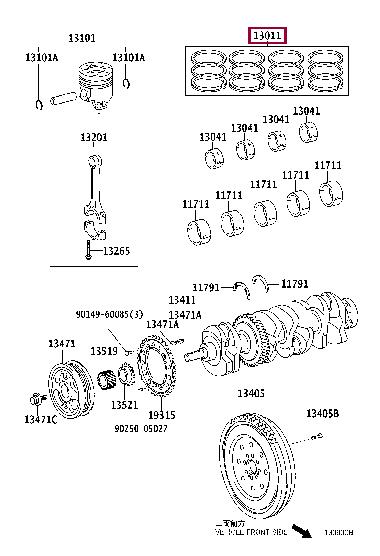 1301126110 Toyota Кольца поршневые